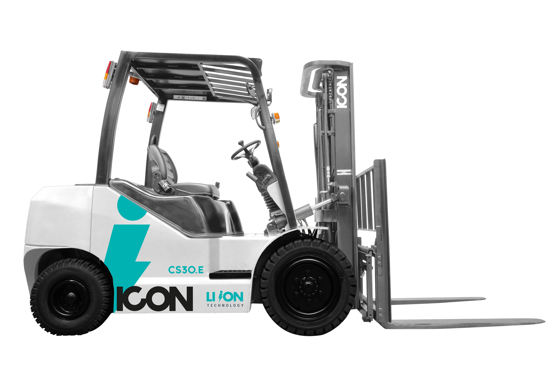 ICON CS30E elektrikli forklift, beyaz fon